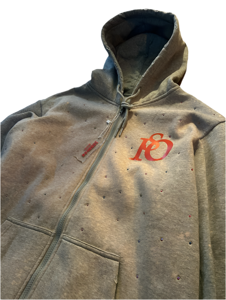 SUN DIED MULTI-RHINESTONE ZIP UP
