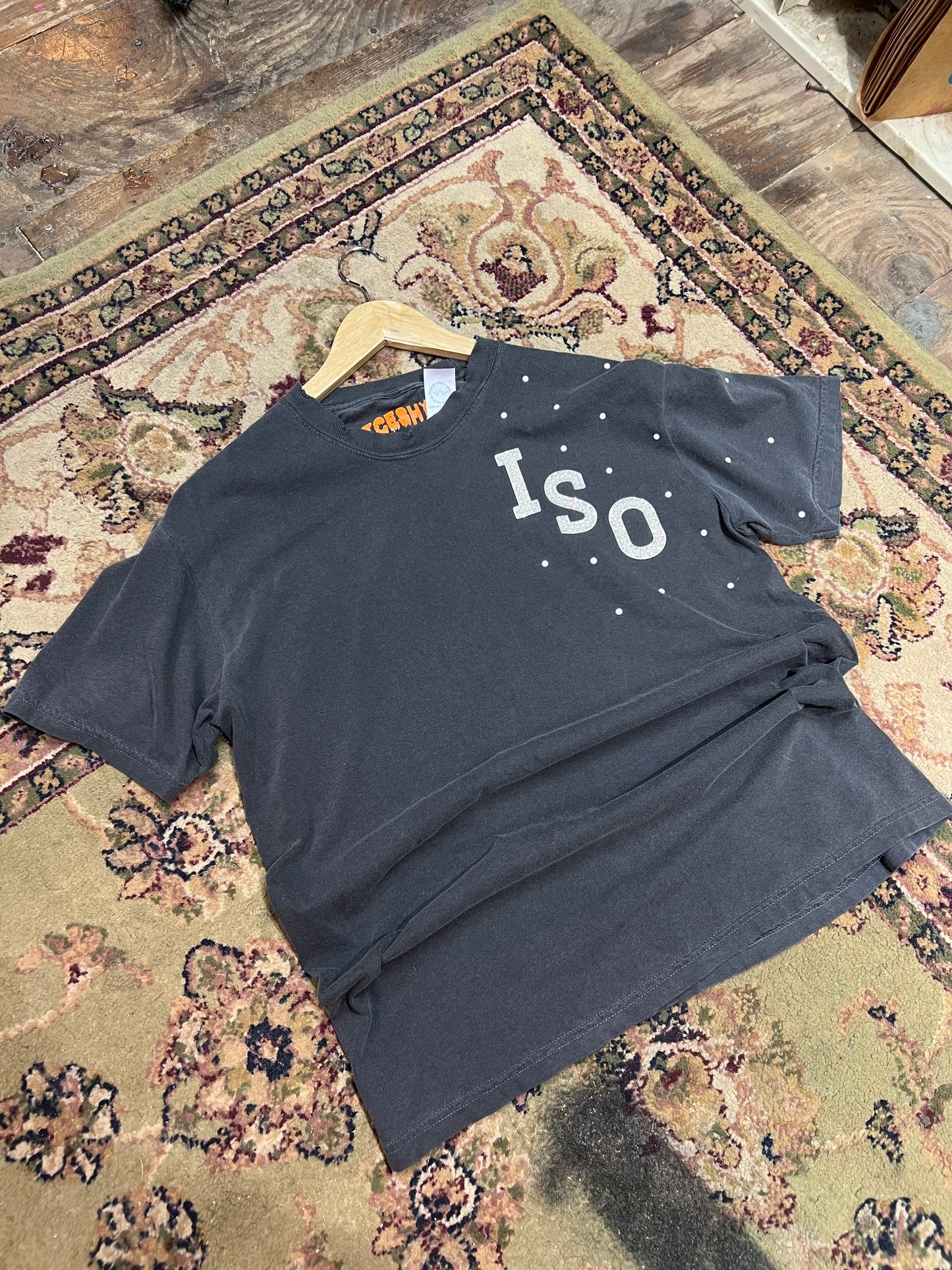 PREMIUM “BLACK” TEE FEATURING RHINESTONES & PEARLS